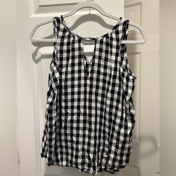 Loft Gingham Tie-Back Keyhole Tank - Picture 2 of 7